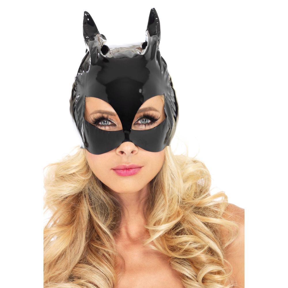 Leg Avenue - Vinyl Cat Woman Maske - Schwarz